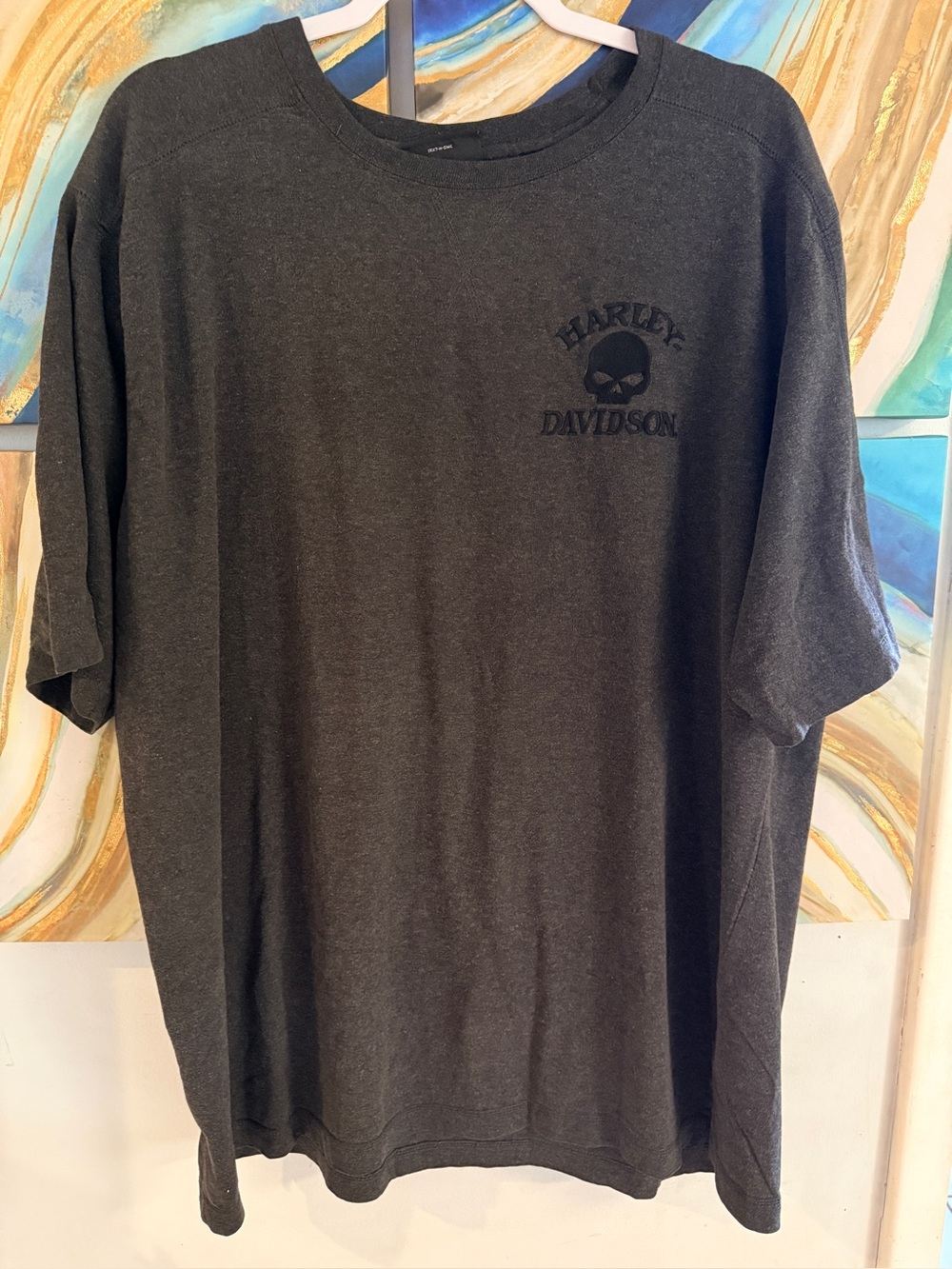 Harley-Davidson Dark Charcoal Skull Logo Short Sleeve Tee size xl